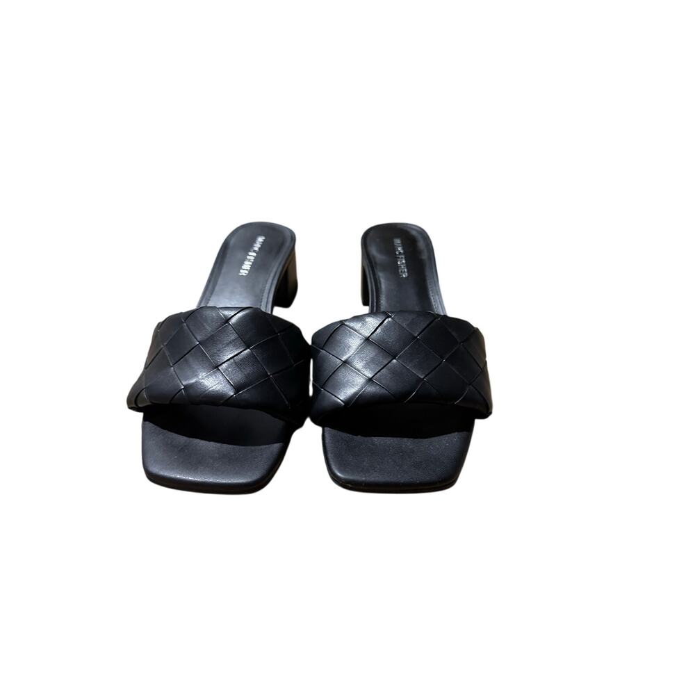 Marc Fisher black woven slide sandals 7.5M